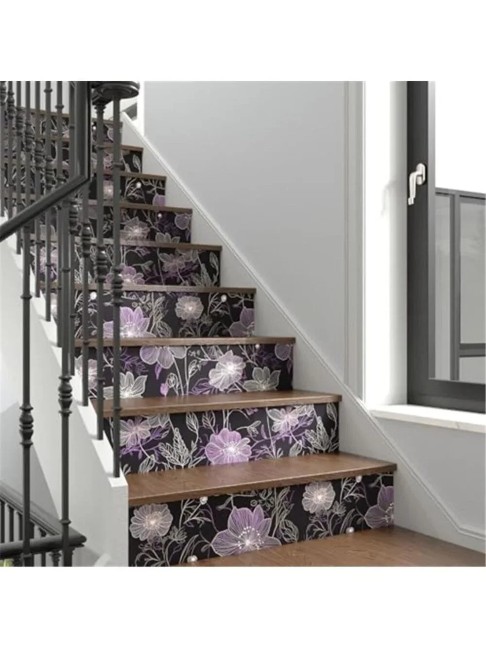 Purple Floral Peel Stick Wallpaper Dark Boho Botanical Self Adhesive Removable
